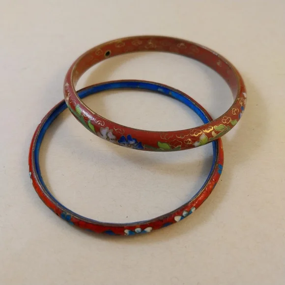 Colorful Cloisonné Bangle Set - Picture 7 of 16